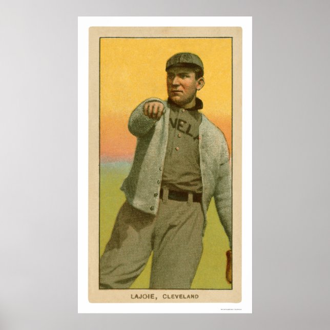 Nap Lajoie Baseball Card 1909 Poster (Framsidan)