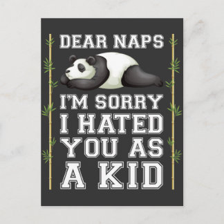 Nap Lazy Sleeping Napping Kid Cute Panda Animal Vykort