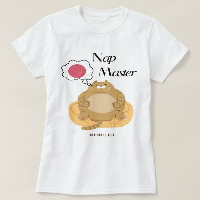 Nap Master Relaxed Cat T Shirt (Design framsida)