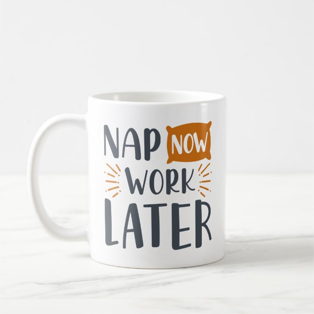 Nap Now Work Senare Kaffemugg (Vänster)