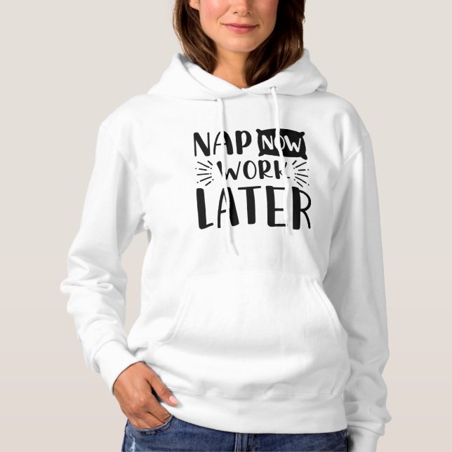 Nap Now Work Senare T Shirt (Framsida)