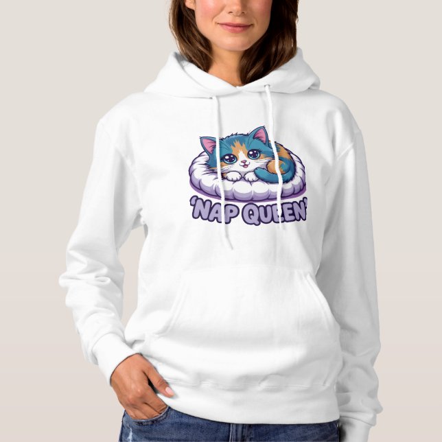 Nap Queen Kawaii Cat T Shirt (Framsida)