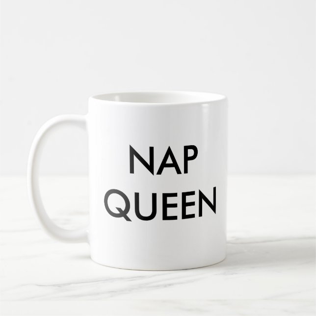 Nap Queen Mugg | Funny & Humor Citat Slogan Mugg (Vänster)