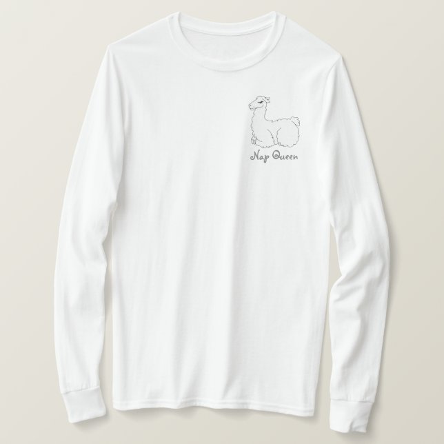 Nap Queen Sömnig Llama T Shirt (Design framsida)