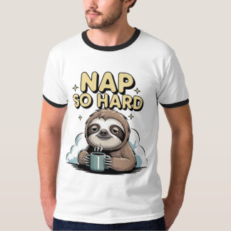 Nap så hård sluttning med kaffe isolerat t shirt