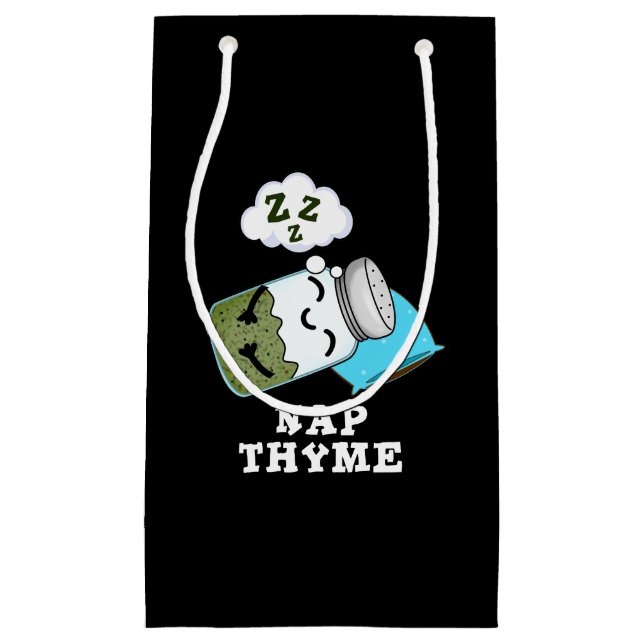 Nap Thyme Funny Sleeping Herb Pun Mörk BG (Framsidan)