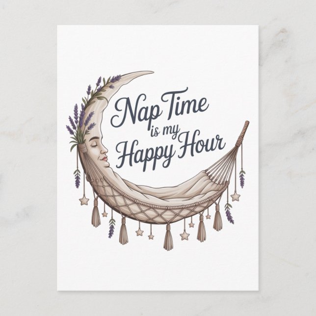Nap Time Is My Happy Hour Helg Vykort (Framsida)