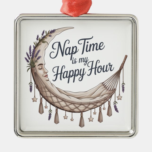 Nap Time Is My Happy Hour Julgransprydnad Metall (Framsidan)