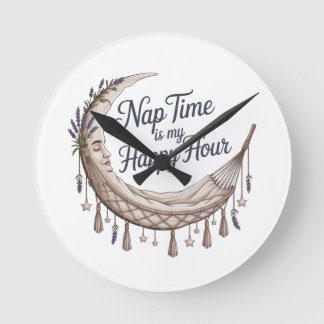 Nap Time Is My Happy Hour Rund Klocka