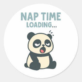 Nap Time Loading: Adorable Sleepy Yawning Panda Runt Klistermärke