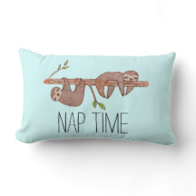 Nap Time Sömnig Lazy Sloth Teckning Pillow