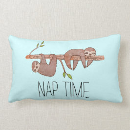 Nap Time Sömnig Lazy Sloth Teckning Pillow Lumbarkudde