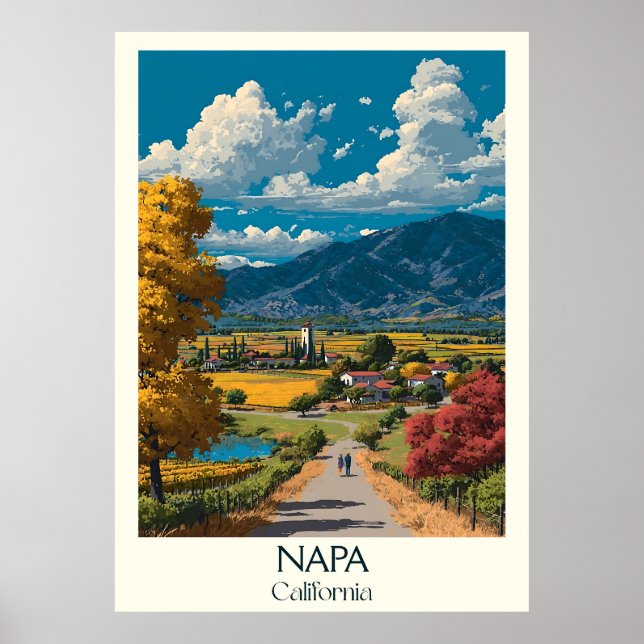 Napa California Art Print | Vin Land Poster (Framsidan)