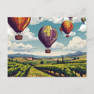 Napa Luftballong Art Travel Vykort
