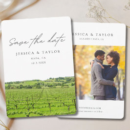 Napa Save the Date Vinväxeri Bröllop Inbjudningar