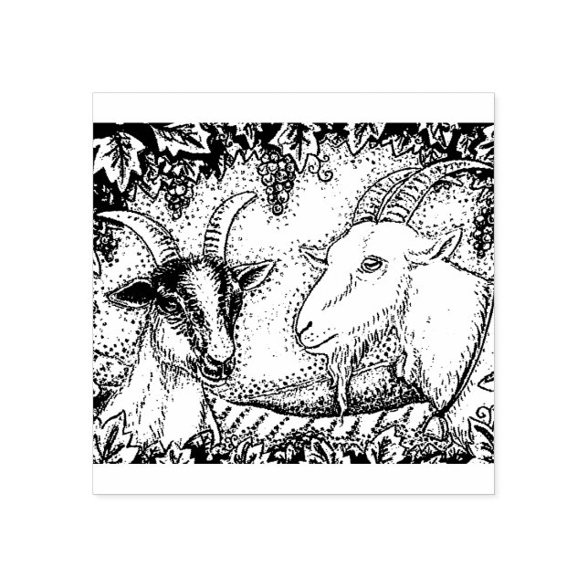 NAPA VALLEY ALPINE KID & BILLY GOAT, GRAPE ARBOR STÄMPEL (Tryck)