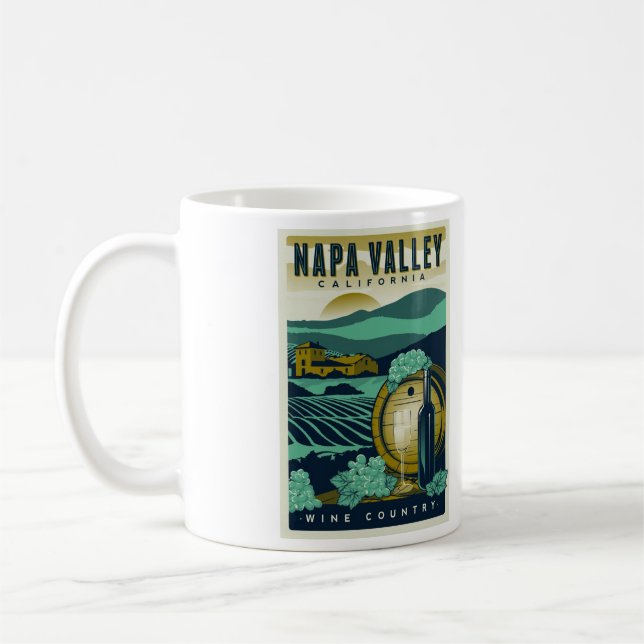 Napa Valley California Coffee Mugg - Storlek 11oz (Vänster)
