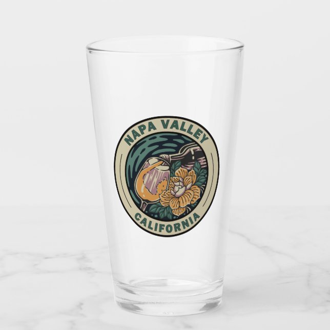 Napa Valley California Travel Art Badge Glaskopp (Framsida)