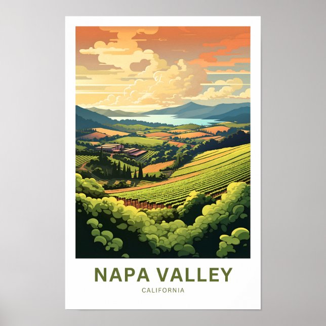 Napa Valley California Travel Poster (Framsidan)