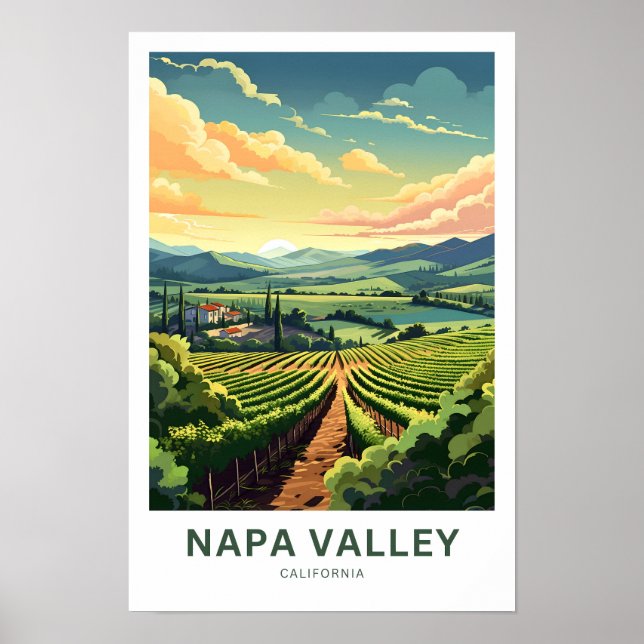 Napa Valley California Travel Print Poster (Framsidan)