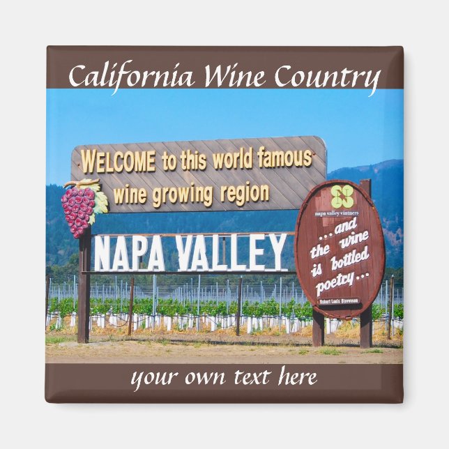 Napa Valley California Vin Land Magnet (Framsidan)