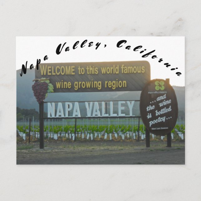 Napa Valley California Vin Land Vykort (Framsida)