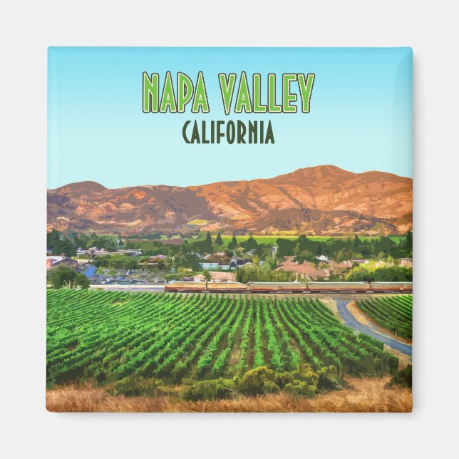 Napa Valley California Vineyard Vintage Magnet (Framsidan)