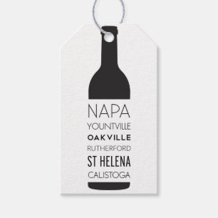 Napa Valley Cities Vin Flaska bröllopsfavoriter Presentetikett
