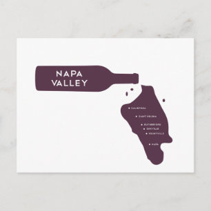 Napa Valley Cities Vin Flaska Spill Logotyp Vykort