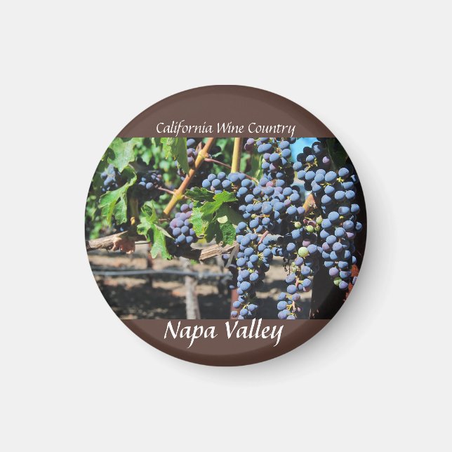 Napa Valley, Kalifornien Vin Land Magnet (Framsidan)