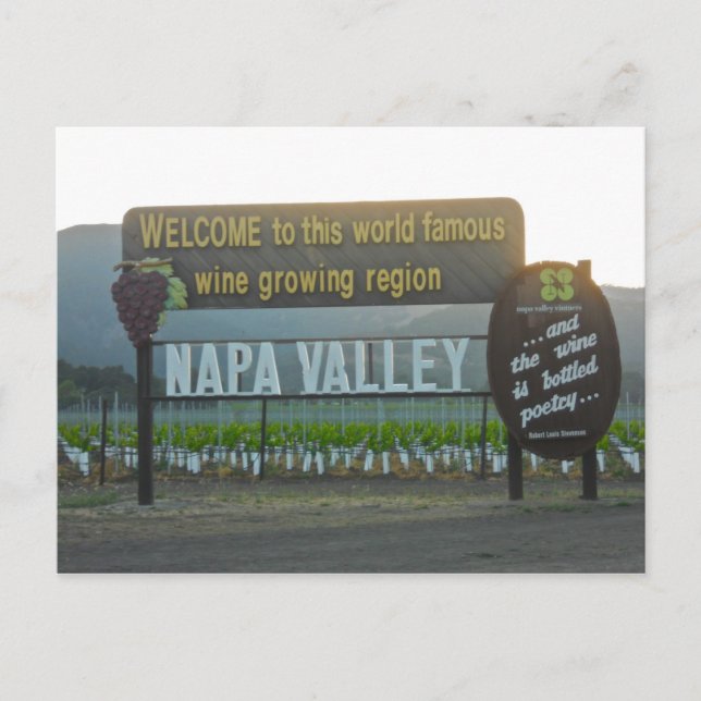 Napa Valley, Kalifornien Vin Land Vykort (Framsida)