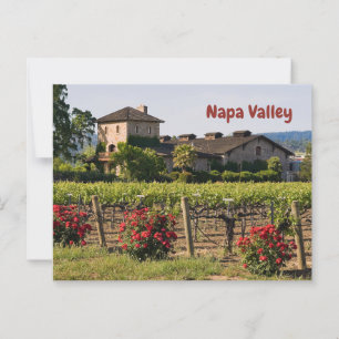 Napa Valley, Kalifornien Vineyard i Sommaren Vykort