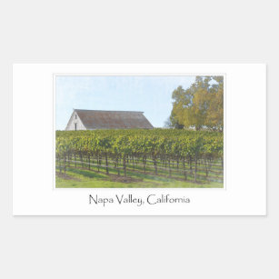 Napa Valley Kalifornien vingård och ladugård Rektangulärt Klistermärke