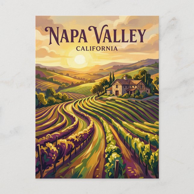 Napa Valley Kalifornien Vykort (Framsida)