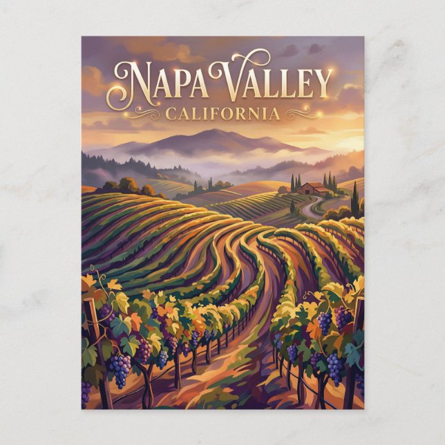 Napa Valley Kalifornien Vykort (Framsida)