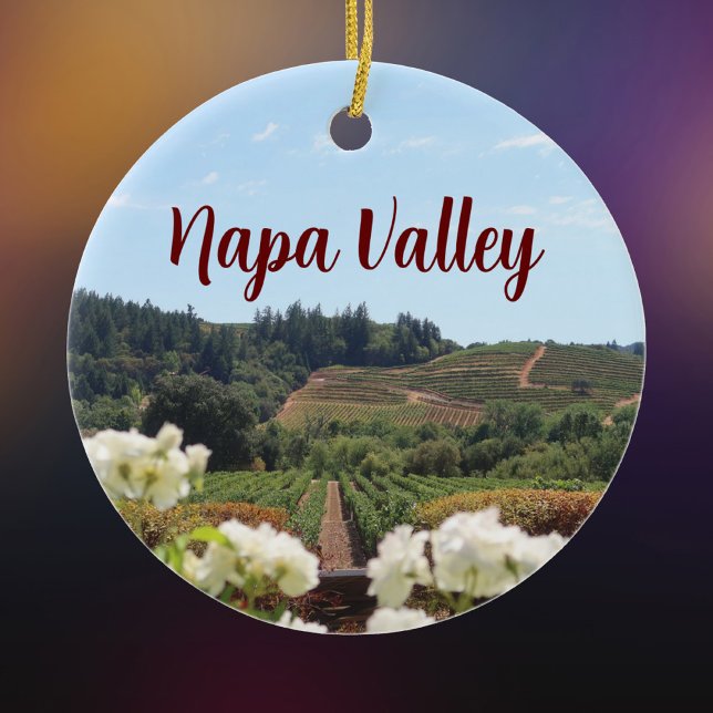 Napa Valley, Kaliforniens vinodlingar och blommor Julgransprydnad Keramik (Skapare uppladdad)