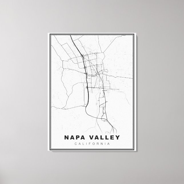 Napa Valley Karta Canvastryck (Framsida)