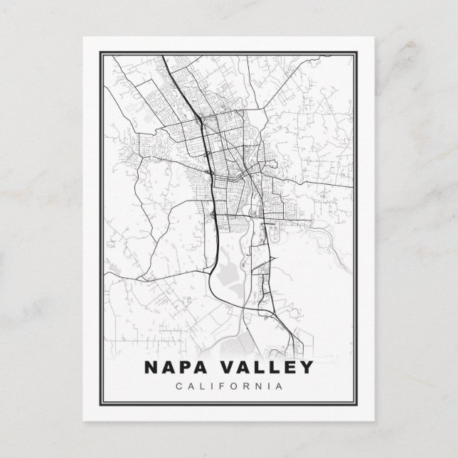 Napa Valley-karta Vykort (Framsida)
