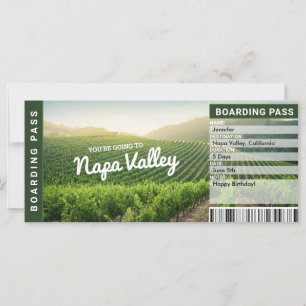 Napa Valley Surprise Resa Reveal Gift Biljett