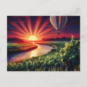Napa Valley Travel Luftballong Sunrise Vykort