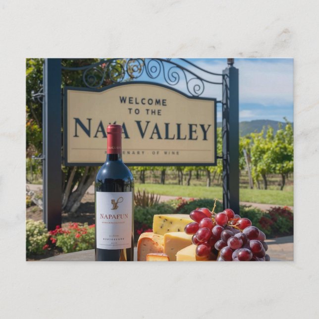 Napa Valley Travel Mail NapaFun Vin Ost Vykort (Framsida)