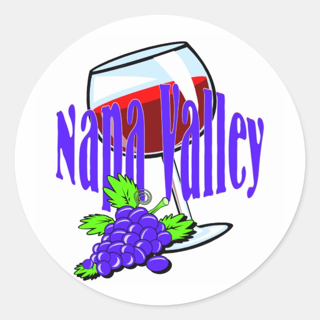 Napa Valley Vin Runt Klistermärke (Framsida)