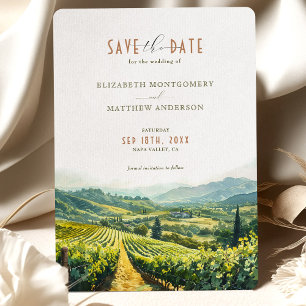 Napa Valley Vineyard Elegance Spara-the-Date Inbjudningar