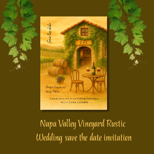 Napa Valley Vineyard Golden Sunset Spara datumet Inbjudningar
