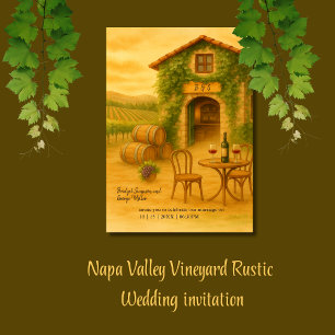Napa Valley Vineyard Rustic Destination Wedding Inbjudningar