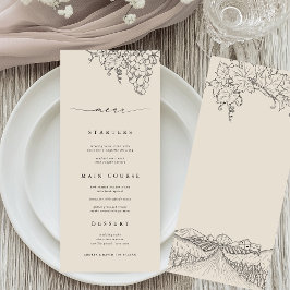 Napa Valley Vineyard Rustic Winery Wedding Menu Meny