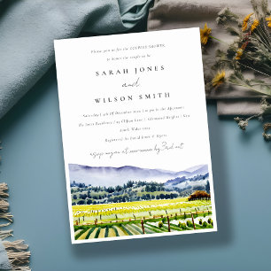 Napa Valley Watercolor Vineyard Par Shower Inbjudningar