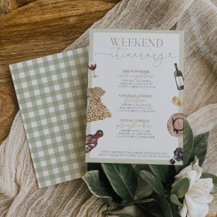 Napa Valley Winery Bachelorette Itinerary Inbjudningar