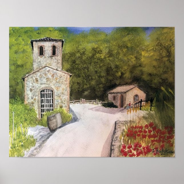 NAPA VALLEY WINERY WATERCOLOR POSTER (Framsidan)