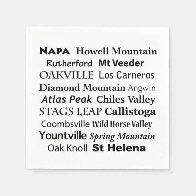 Napa Vin Land Napkins Pappersservett (Framsidan)